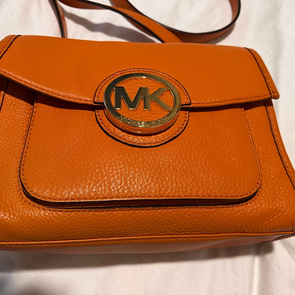 Orange Michael Kors Crossbody Purse
